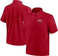 Nike Men's Nike Red Tampa Bay Buccaneers Sideline Coach Short Sleeve Hoodie Quarter-Zip Jacket
