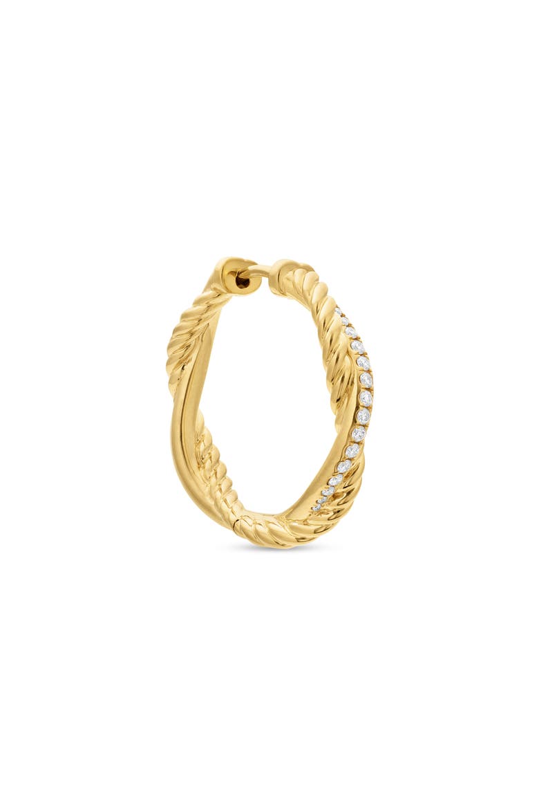 Petite Infinity Hoop Earrings in 18K Yellow Gold with Pavé Diamonds, Alternate, color, 18K YELLOW GOLD
