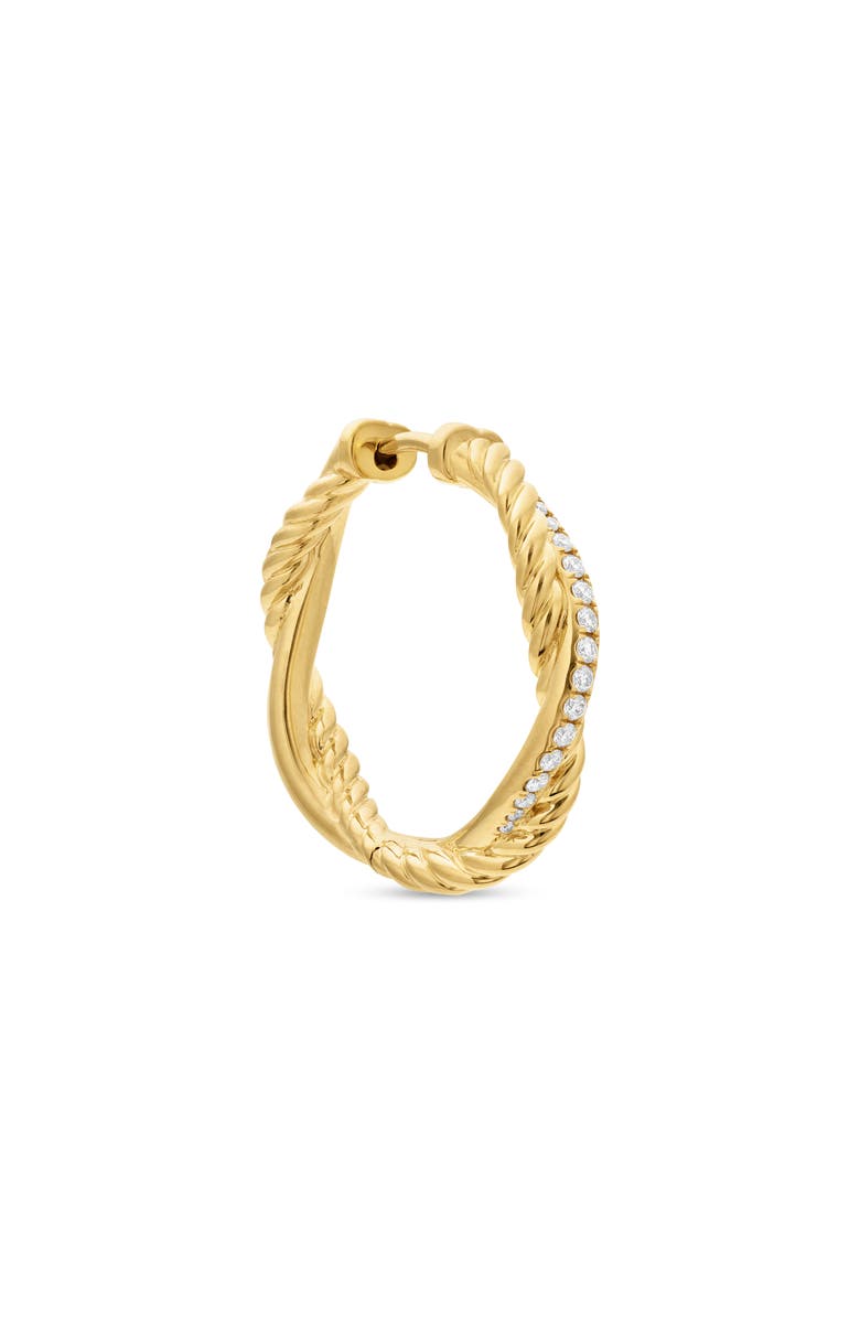 David Yurman Petite Infinity Hoop Earrings in 18K Yellow Gold with Pavé Diamonds, Alternate, color, 18K Yellow Gold