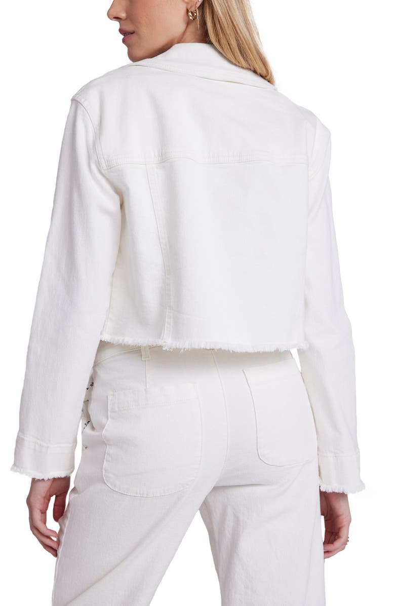 Bella Dahl Willa Raw Hem Crop Denim Trucker Jacket, Alternate, color,