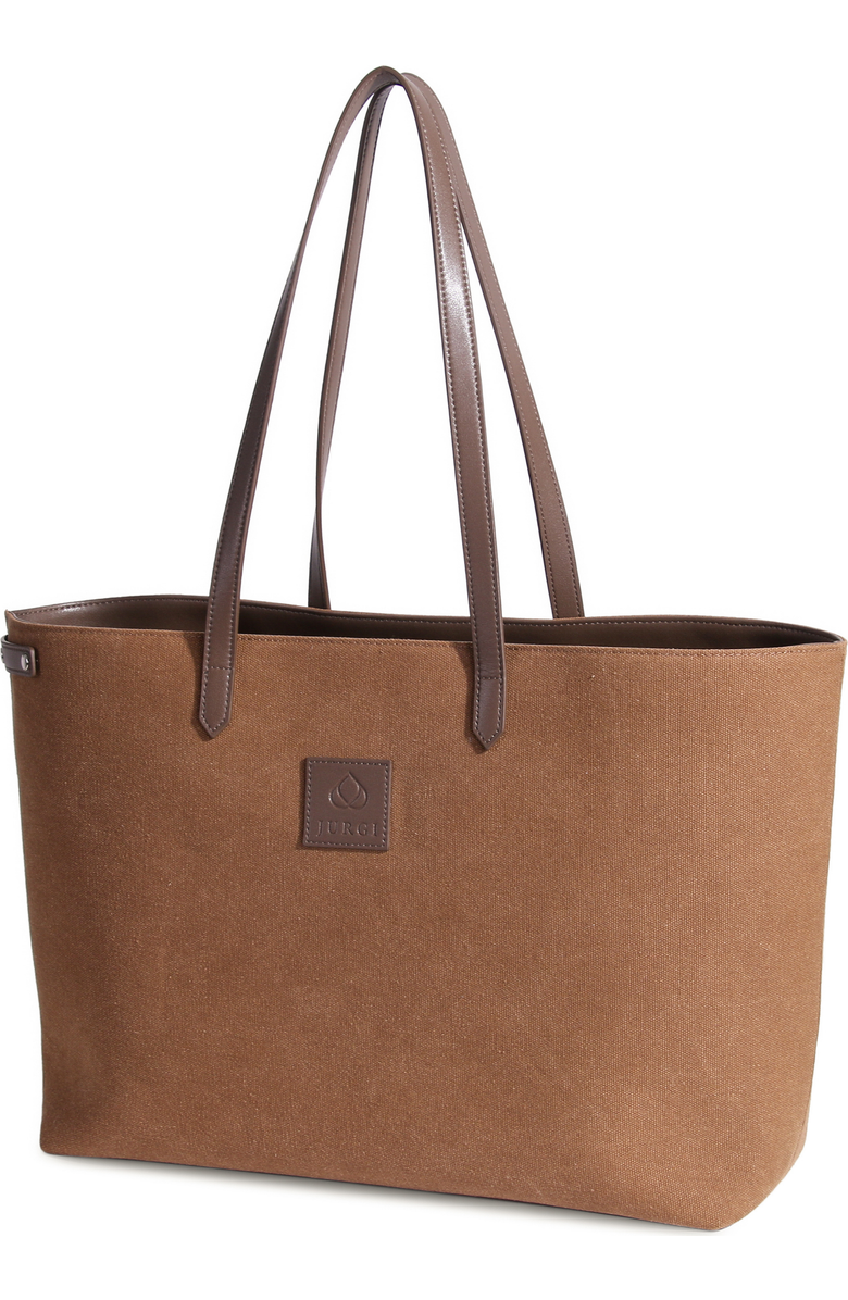 JURGI Tennis Racket Canvas and Leather Tote, Alternate, color, Camel