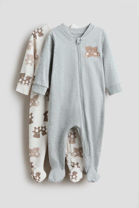 2-pack Zip-up Sleepsuits