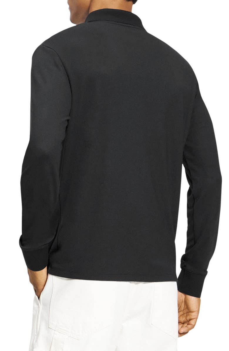 Theory Goris Anemone Milano Long Sleeve Polo, Alternate, color, Black