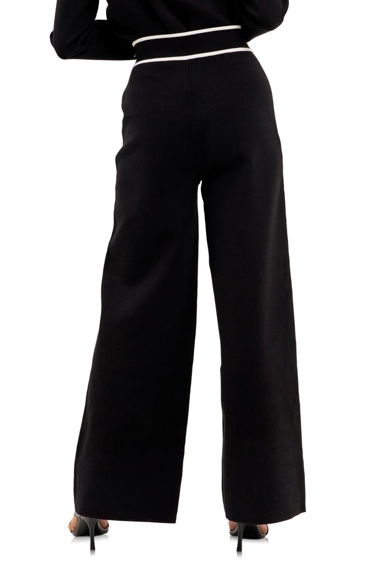 Wide Leg Knit Pants, Alternate, color, BLACK/ WHITE