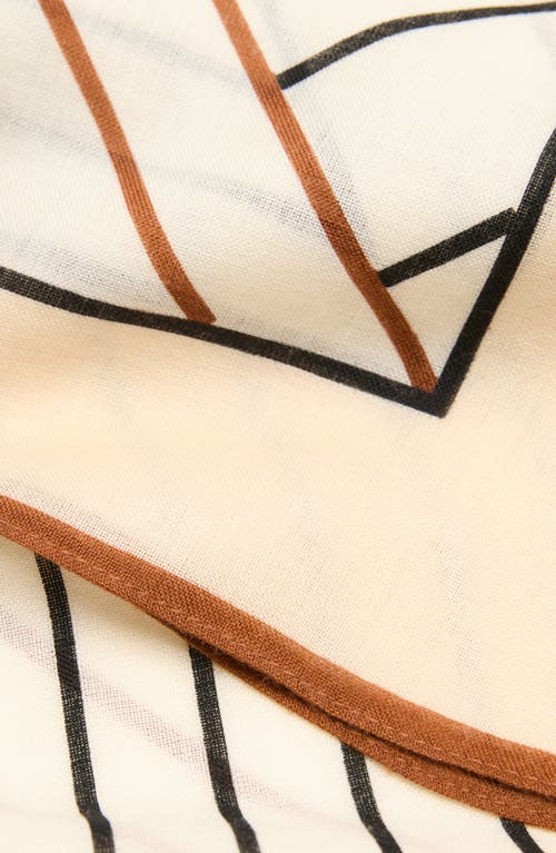Mango Selection Geometric Print Wool Scarf In Neutral