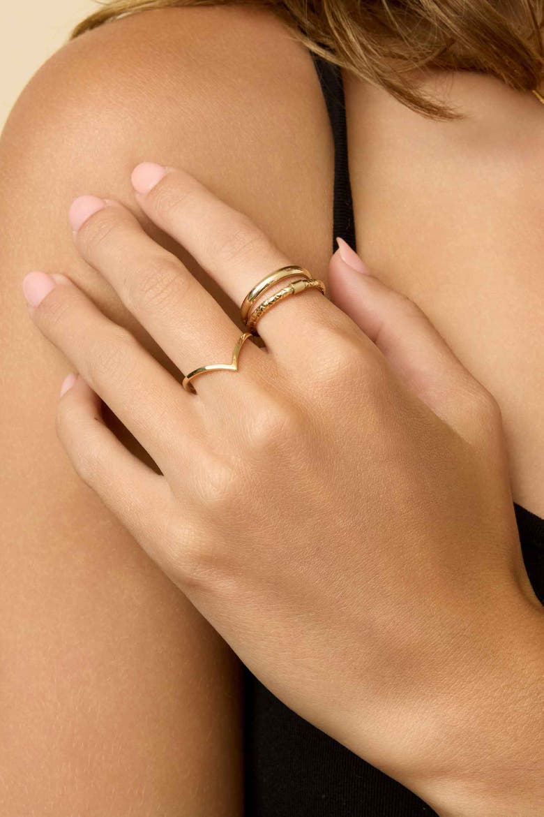 14K Yellow Gold Chevron Ring, Alternate, color, Yellow Gold