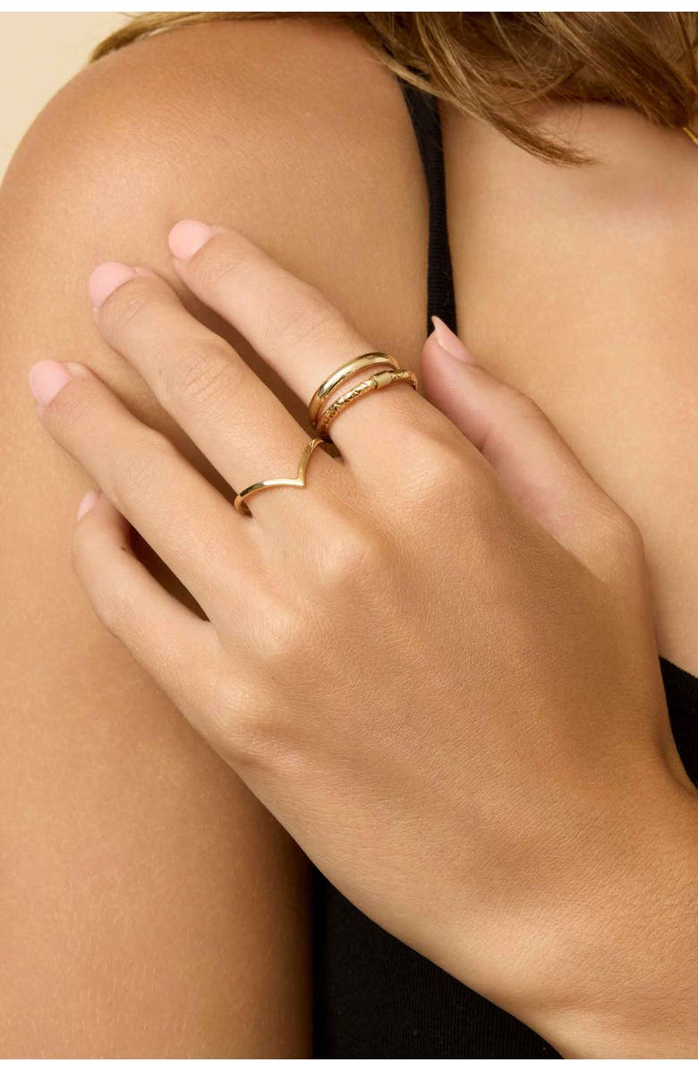 Oradina 14K Yellow Gold Chevron Ring, Alternate, color, Yellow Gold