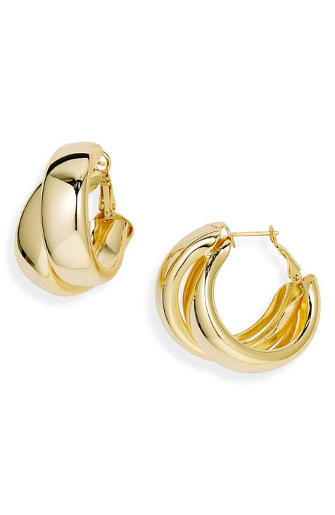 Interlocked Wide Hoop Earrings