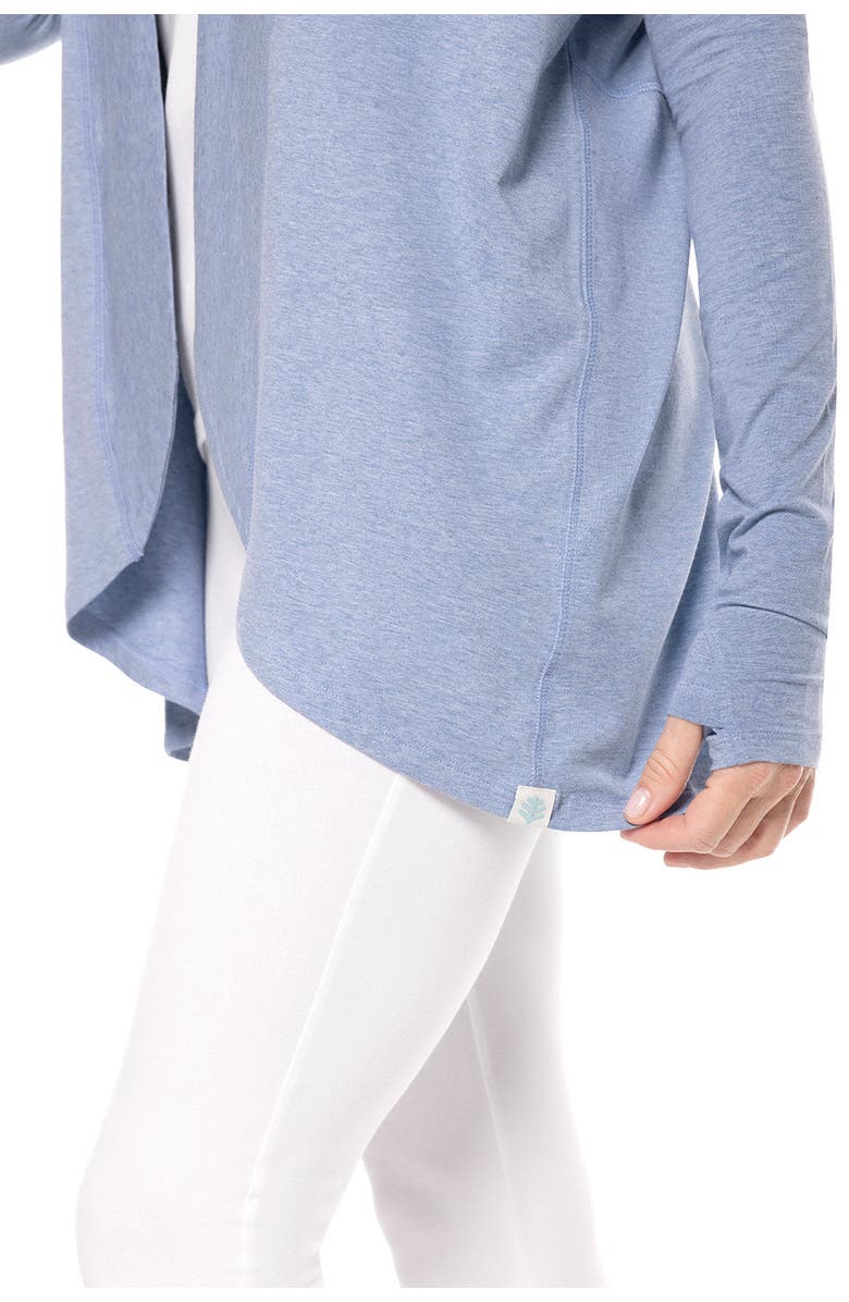 Coolibar Women's Long Sleeve Sun Wrap with Back Slit - UPF 50+ Sun Protection - LumaLeo, Alternate, color, Blue Heather