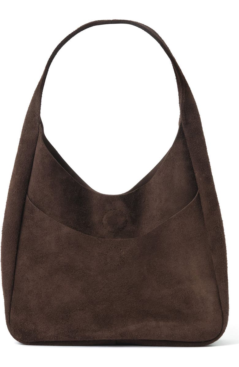 Ezra Arthur Phoebe Leather Hobo Nubuck Suede Shoulder Bag, Alternate, color, Cocoa