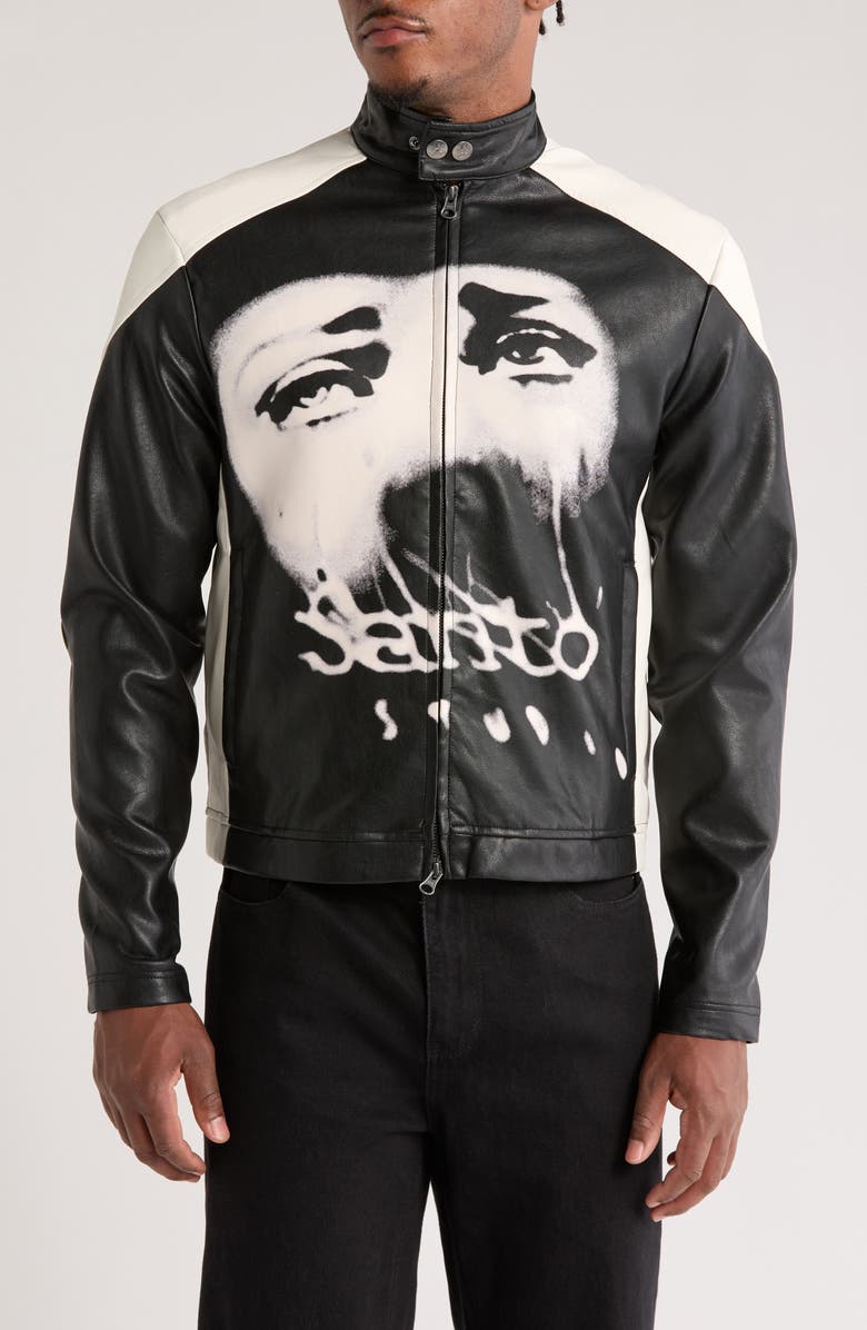 SANTO STUDIO Bergamo Faux Leather Jacket, Alternate, color, 