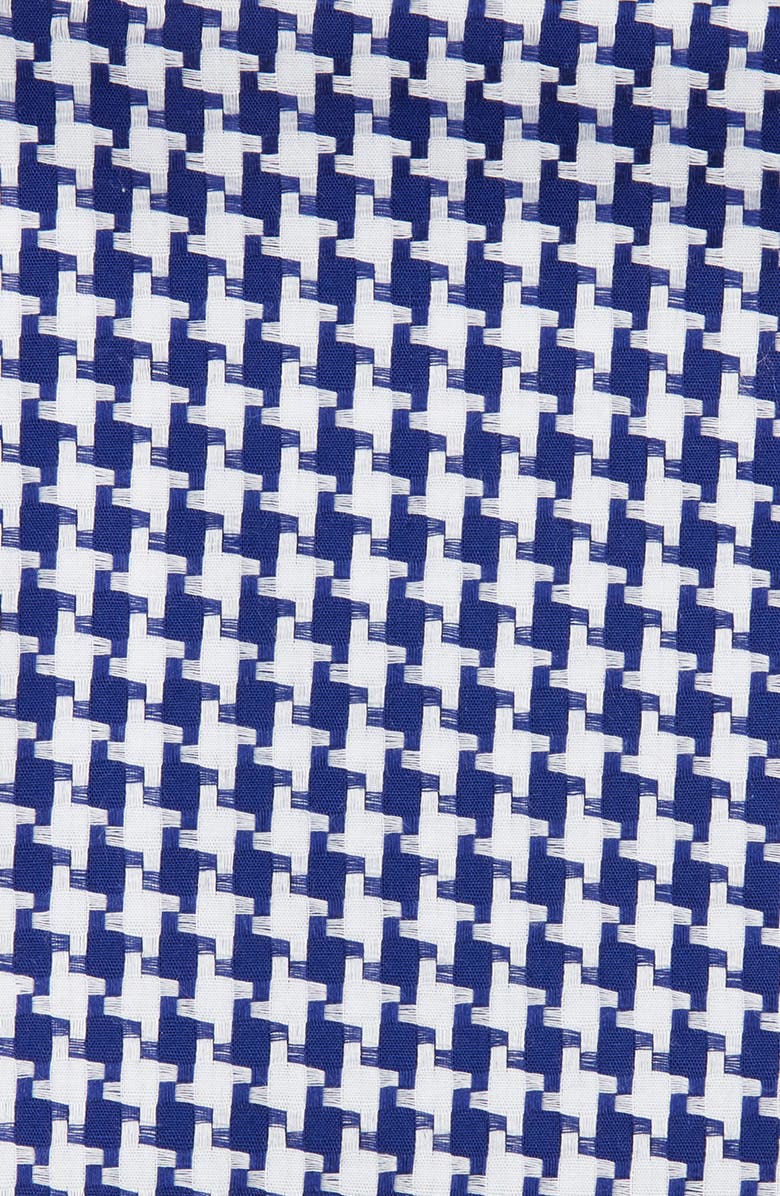 CLIFTON WILSON Houndstooth Cotton Pocket Square, Alternate, color, Blue