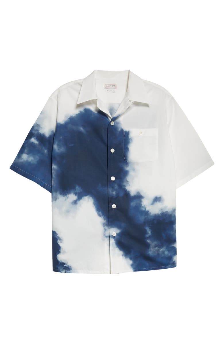 McQueen Men's Sky Print Short Sleeve Button-Up Camp Shirt, Alternate, color,