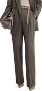 Reiss Leisel Pleated Wide Leg Wool Blend Trousers