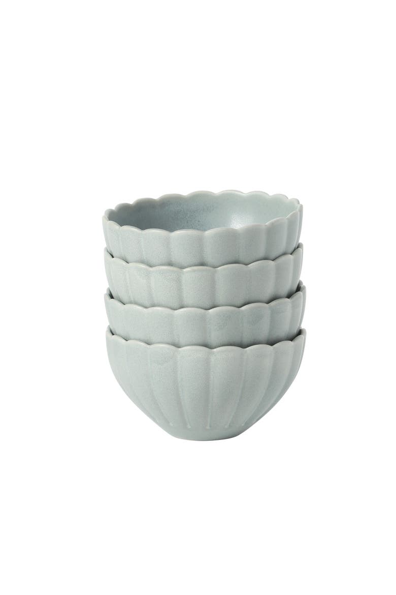 Bistro Fleur Stoneware Cereal Bowls Set, Main, color, Blue