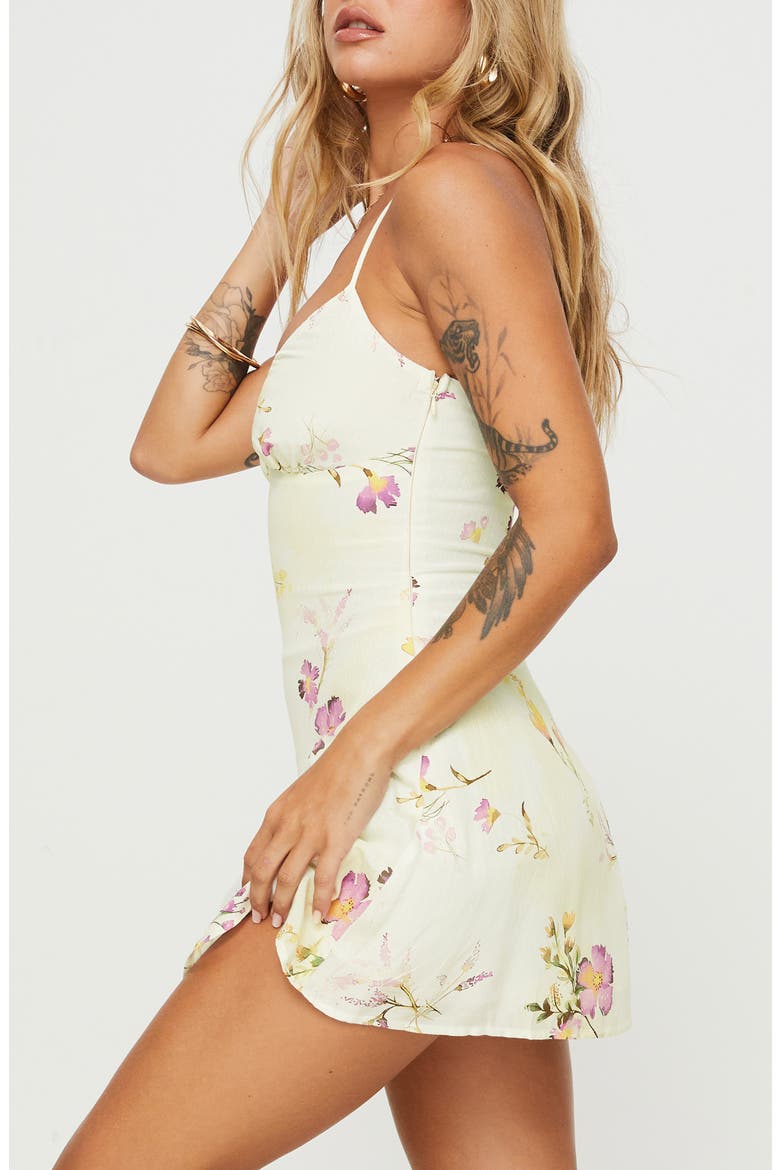 Jaye Floral Mini Slipdress, Alternate, color, YELLOW / PINK