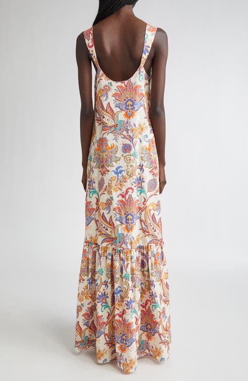 Etro Paisley Print Cotton Maxi Dress In Pink
