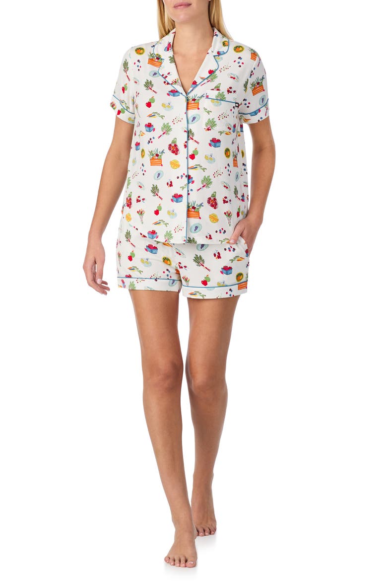 print short pajamas, Main, color, WHITE/ MULTI PRINT