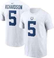 Nike Men's Nike Anthony Richardson White Indianapolis Colts 2023 NFL Draft First Round Pick Player Name & Number T-Shirt