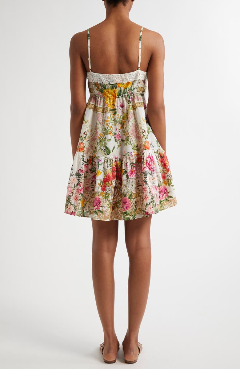 Camilla Egyptian Rose Print Pintuck Cotton & Silk Mindress, Alternate, color,