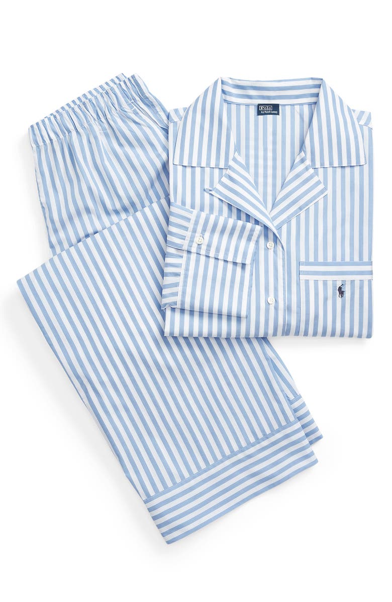 Polo Ralph Lauren Twilly Long Pajamas, Alternate, color, White Cloud Hydrangea