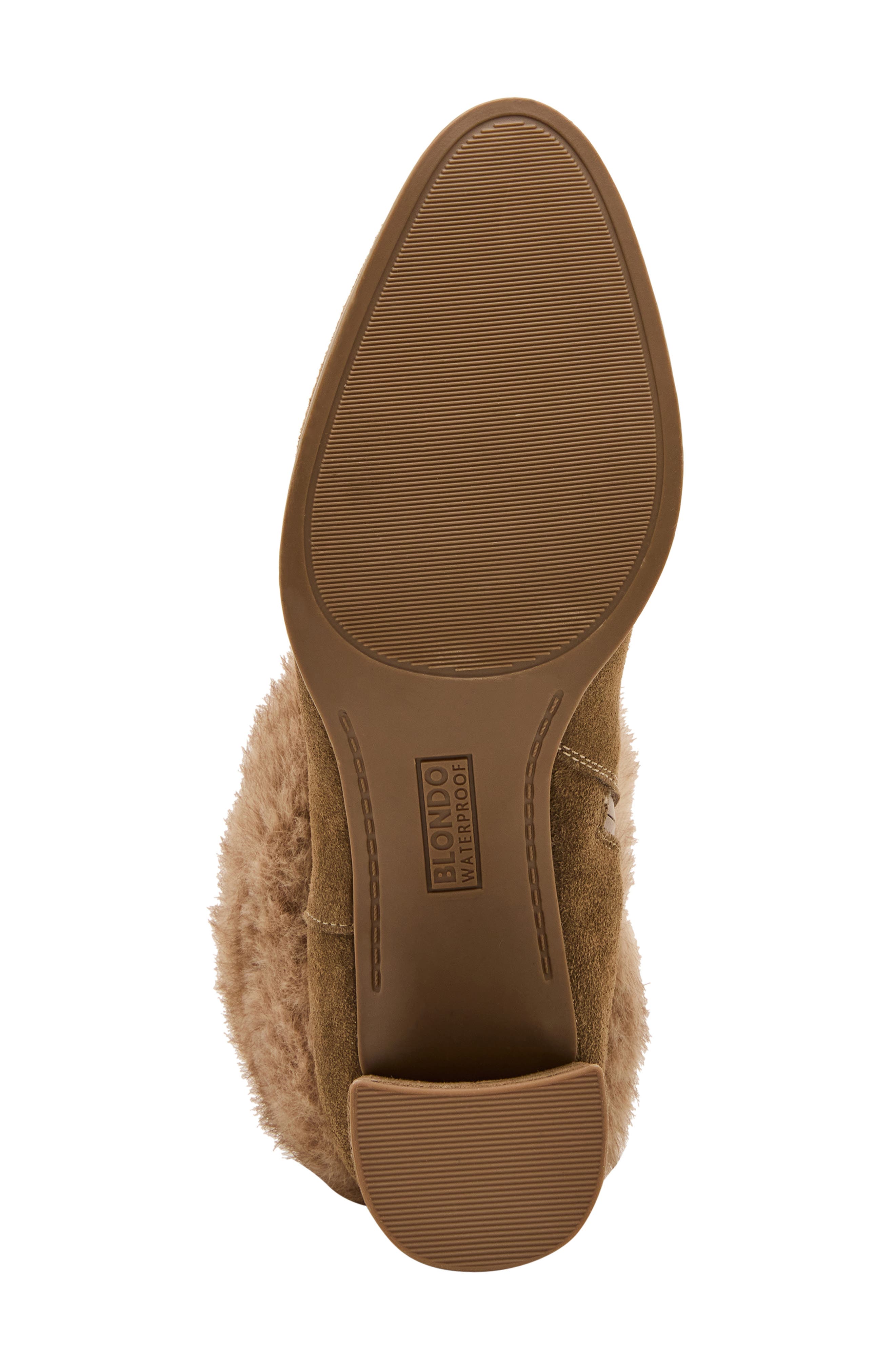 Hinata Water Resistant Faux Fur Leather Bootie, Alternate, color, TAUPE SUEDE/ FAUX FUR