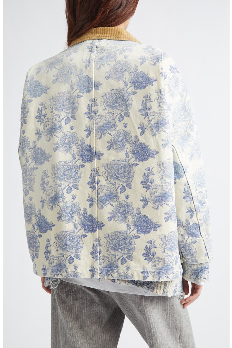 Relaxed Floral Chore Jacket, Alternate, color, DUSTBLOOM INDIGO
