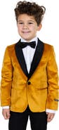 OppoSuits Kids' Gold Velvet Dinner Jacket