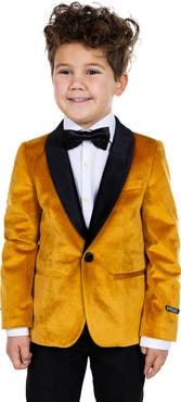 OppoSuits Kids' Gold Velvet Dinner Jacket