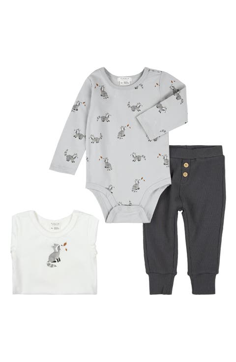 Raccoon 3-Piece Bodysuits & Rib Joggers Set (Baby)