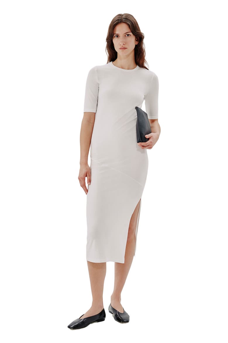 ELBOW SLEEVE DRESS, Main, color, WHITE