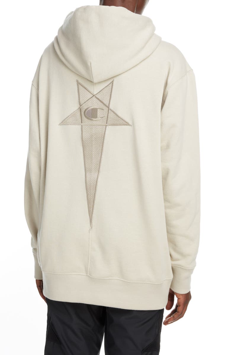 Rick Owens x Champion Pentagram Embroidered Reverse Weave<sup>®</sup> Hoodie, Alternate, color, 