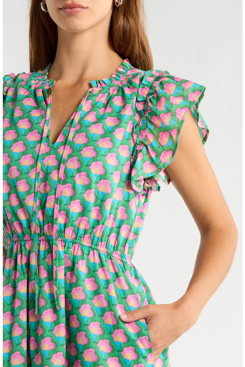 Veran Floral Minidress, Alternate, color, GRN-PINK-MUL