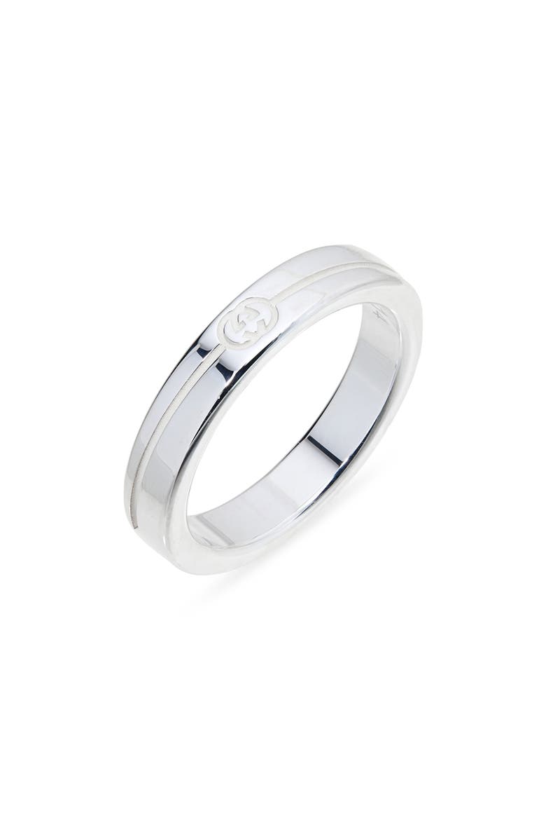 Logo Tag Sterling Silver Ring, Main, color, STERLING SILVER