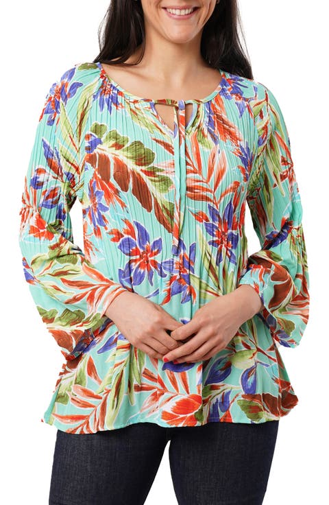 Tie Front Pleated Top