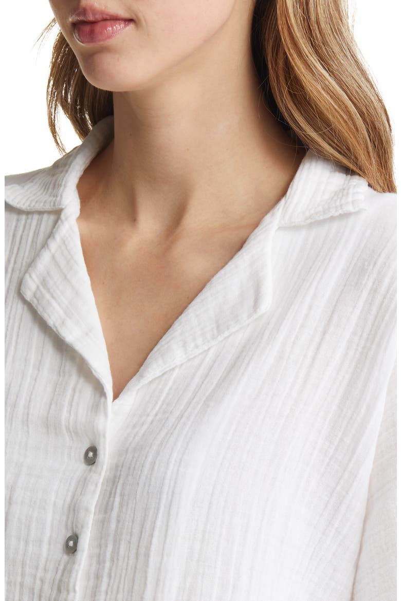 Women's Surf Short Sleeve Button-Up Shirt, Alternate, color, WHITE