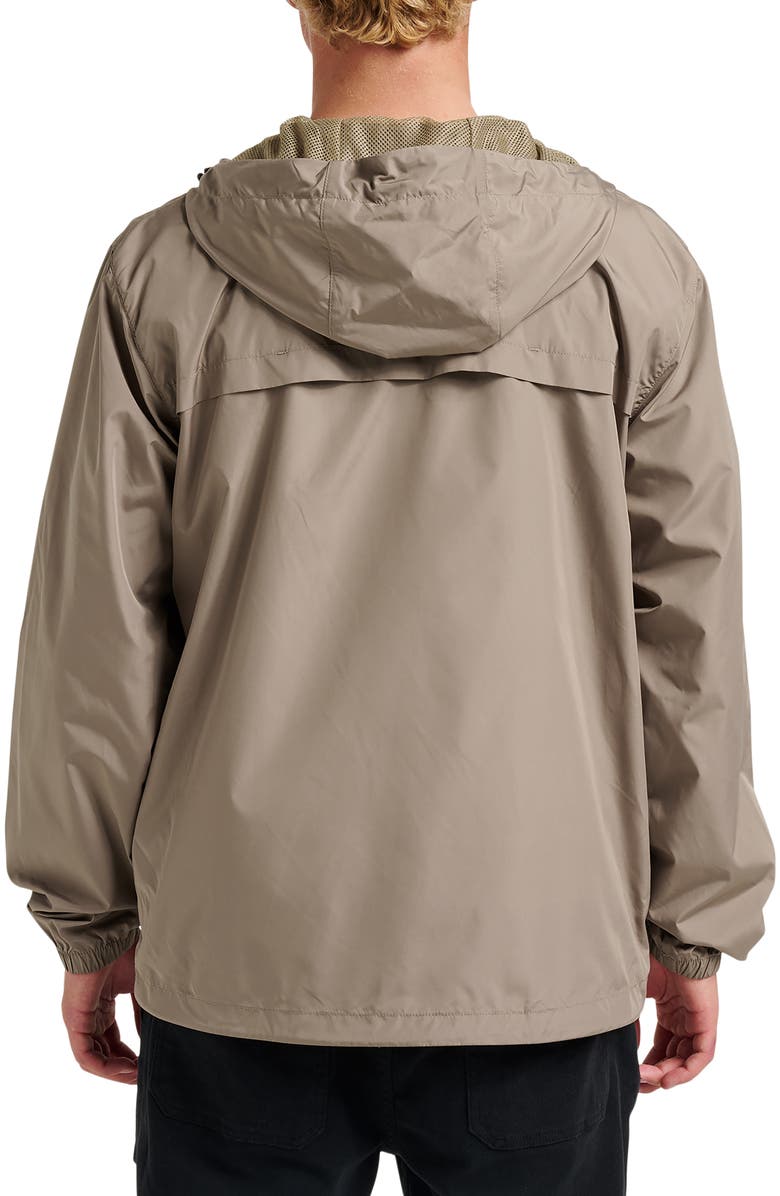 Quiksilver Overcast Water Repellent Hooded Windbreaker, Alternate, color, Fallen Rock