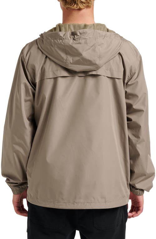 Quiksilver Overcast Water Repellent Hooded Windbreaker In Brown