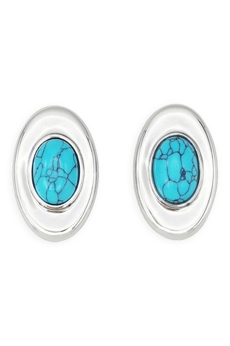 Burke Stud Earrings, Main, color, SILVER/ TURQUOISE