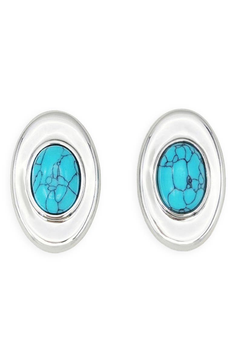 Petit Moments Burke Stud Earrings, Main, color, Silver/ Turquoise