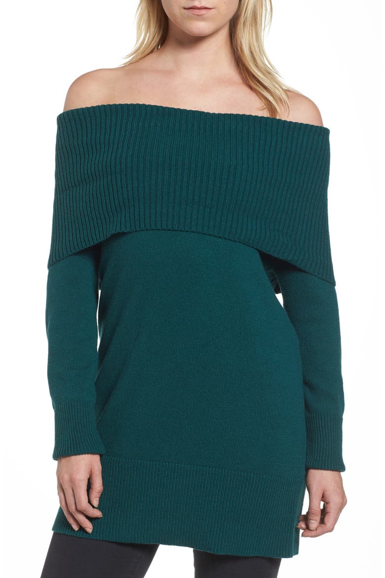 Convertible Neck Sweater, Main, color, GREEN PONDEROSA