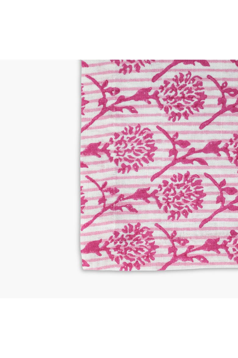 Nikhar - Pure Linen Hand-Printed Table Runner, Alternate, color, Pink
