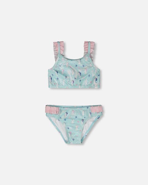 Two-Piece Ruffle Seahorse Swimsuit (Toddler, Little Kid & Big Kid)
