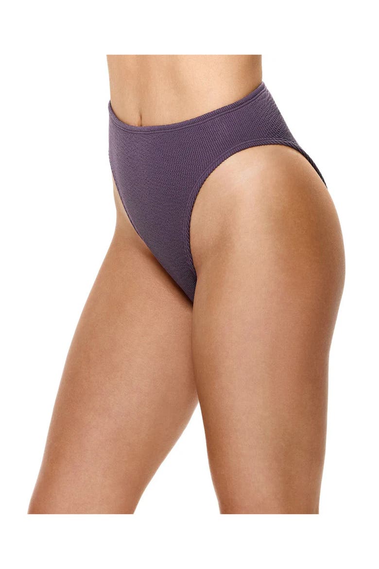 Tubular High Waist Bikini Bottom, Alternate, color, Aubergine