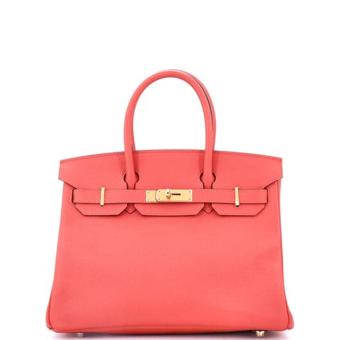 Birkin Handbag Red Epsom with Gold Hardware 30