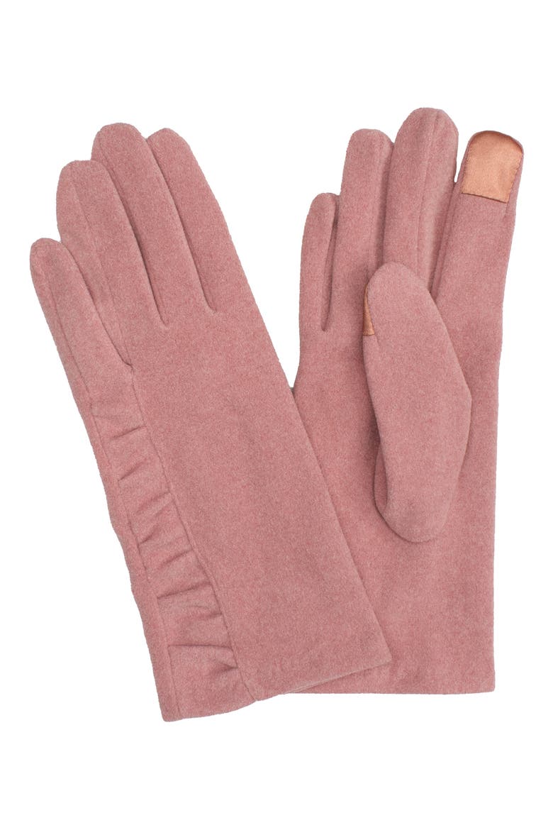 Ruched Jersey Touchscreen Gloves, Main, color, PINK