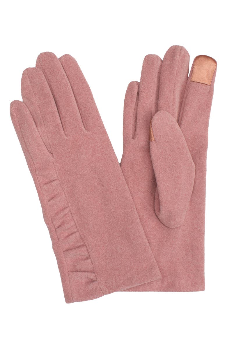 MARCUS ADLER Ruched Jersey Touchscreen Gloves, Main, color, Pink