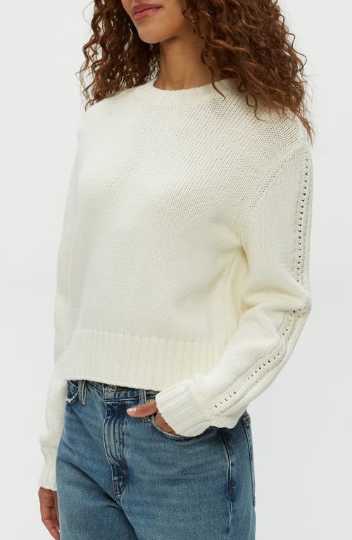 Shop Michael Stars Merle Cotton Blend Sweater In Off White