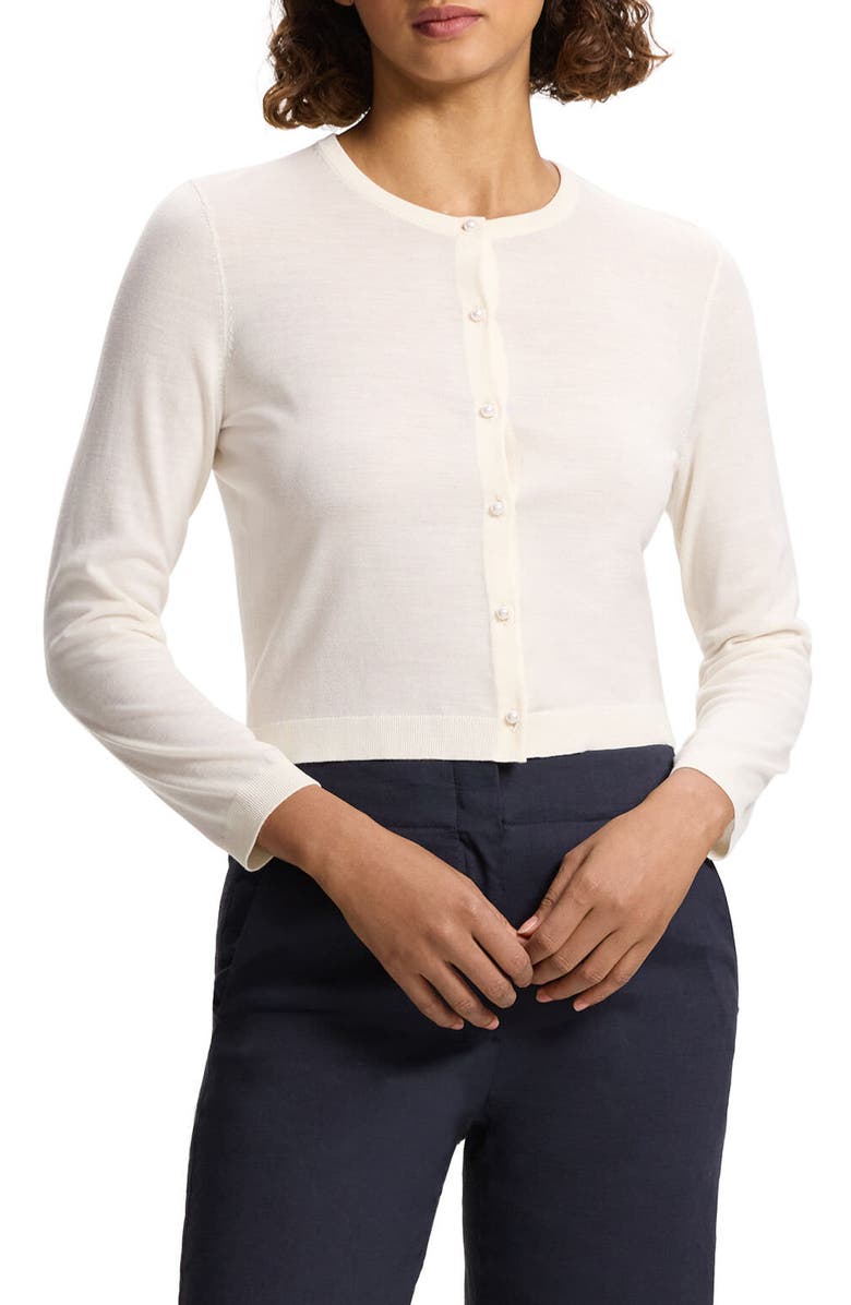 Theory Crop Merino Wool Cardigan, Main, color, 