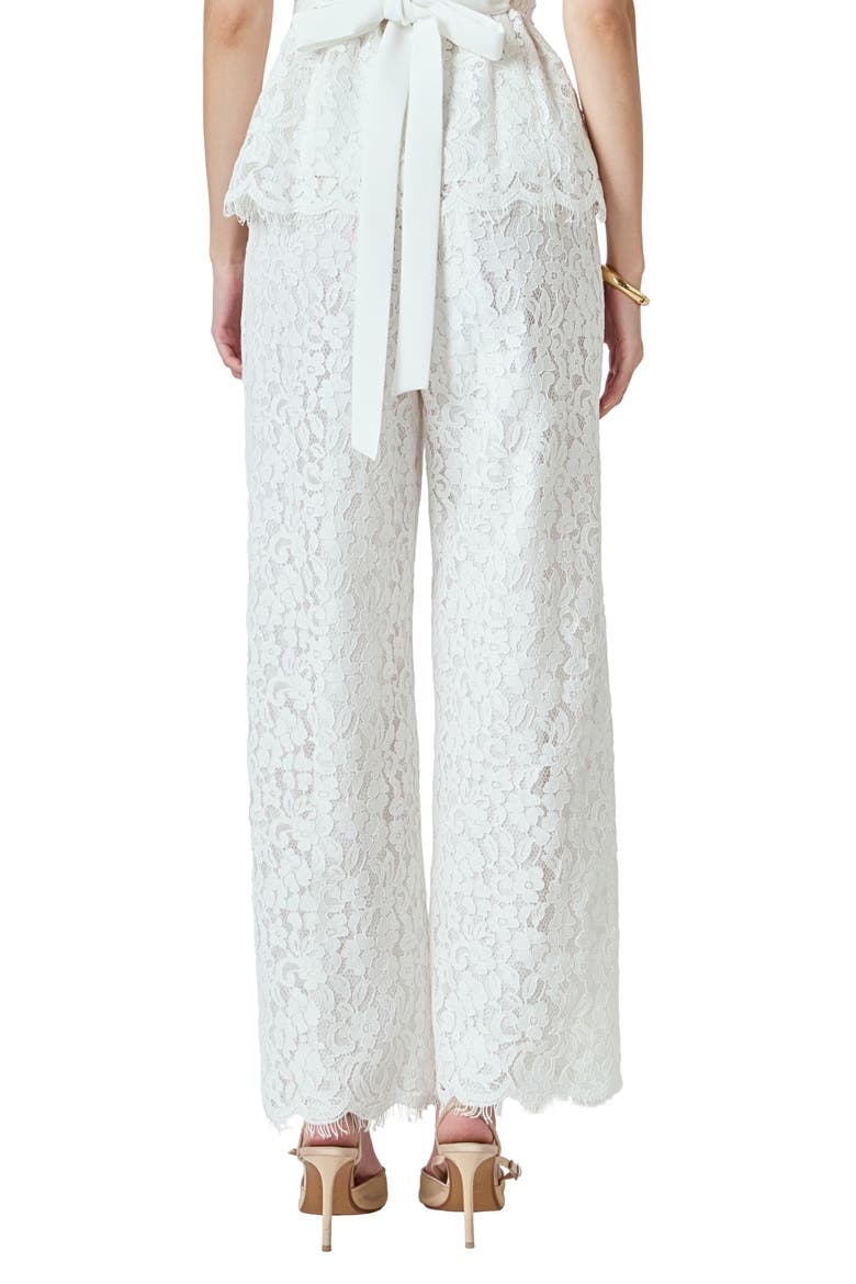 Floral Lace Wide Leg Pants, Alternate, color, WHITE